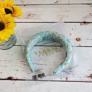 Versace Blue and Gold Padded Headband